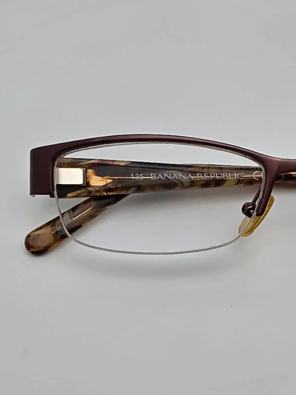Banana Republic Larissa Brown Semi Rimless Eyeglasses Frame w Flexhinge and Case